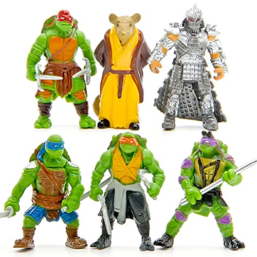 Tortugas Ninja Mutantes Adolescentes, 6Pcs Mini Juego De Figuras Decoración Mutant Ninja Turtle Caricatura Cake Topper Para Baby Shower Fiesta De Cumpleaños Suministros Para Adorno De Torta