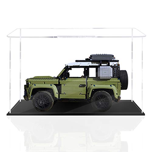 Tosbess Pantalla de cristal acrílico con luz para Lego 42110 – Technic Land Rover Defender – Solo Vitrina