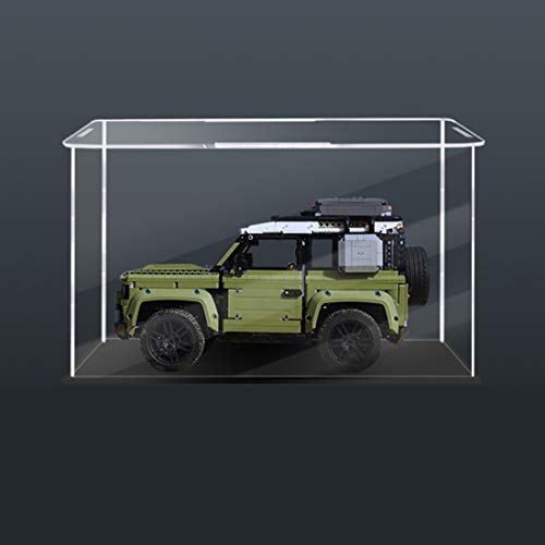 Tosbess Pantalla de cristal acrílico con luz para Lego 42110 – Technic Land Rover Defender – Solo Vitrina