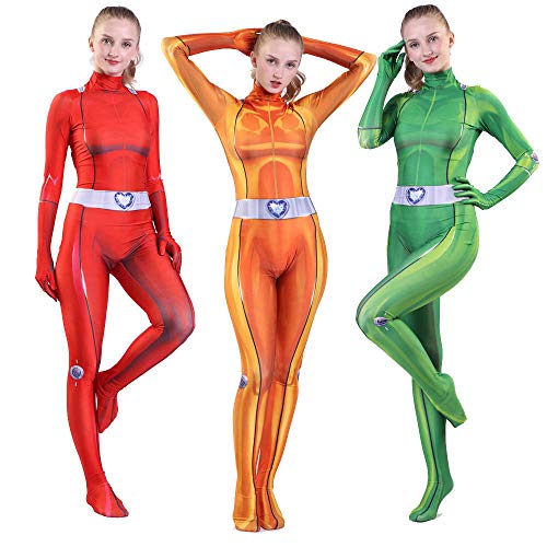 Totally Spies Cosplay disfraz Anime Clover Ewing Samantha Simpson Alexandra Zentai monos de licra mono mujeres niñas