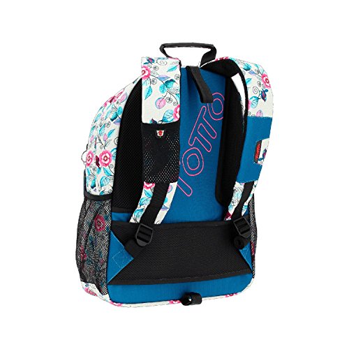 TOTTO MA04ECO021-1810N-3SG Mochila Escolar Adaptable a Carro, Acuareles, Talla Única, Multicolor