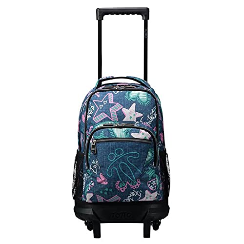 TOTTO MORRAL Rue BOMPER RESMA Mochila con Ruedas, Juventud Unisex, Estampado (Multicolor), Talla Única