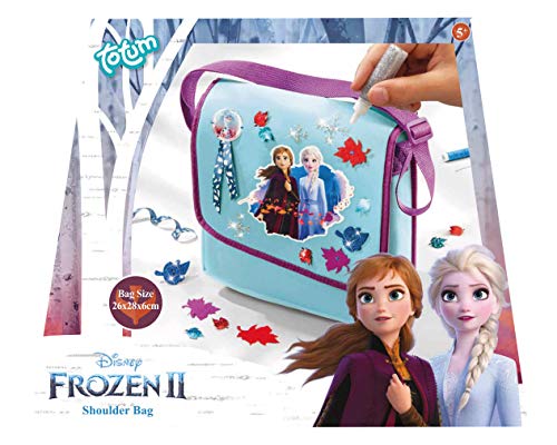 Totum- TM Essentials Disney Frozen II Do It Yourself Schultertasche: Umhänge-Tasche Zum Selber Verzieren mit Plastikdiamanten Bolso de Hombro Conjunto de Pintura, Multicolor (682061)