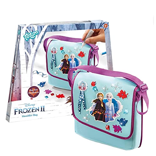 Totum- TM Essentials Disney Frozen II Do It Yourself Schultertasche: Umhänge-Tasche Zum Selber Verzieren mit Plastikdiamanten Bolso de Hombro Conjunto de Pintura, Multicolor (682061)