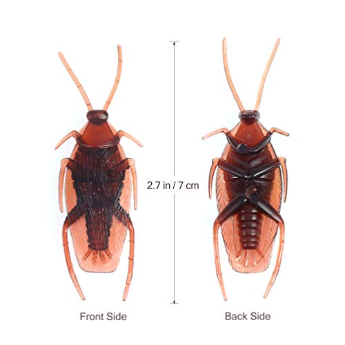 TOYANDONA 60 cucarachas falsas de plástico para cucarachas y insectos de broma para Halloween (marrón)