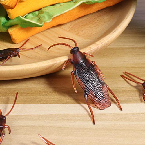 TOYANDONA Broma de Cucarachas Falsas de 60 Piezas Bichos de Cucaracha de Miedo Novedad Bichos de Cucaracha de Plástico Parecen Reales para Halloween