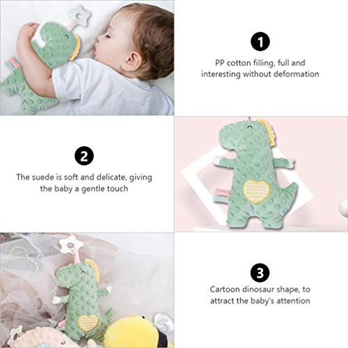 TOYANDONA Infant Teether Dinosaur Plush Doll Toys Stuffed Animal Toy Niño Chupete Muñeca Baby Chupete Holder Plush Toy