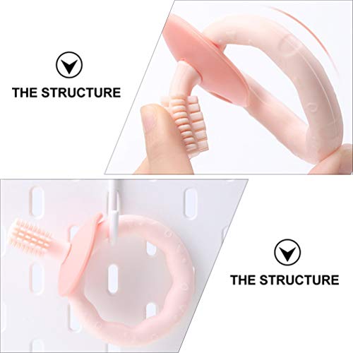 TOYANDONA Mordedor de Bebé Juguete Cepillo de Dientes de Entrenamiento Infantil para La Dentición Chupete Calmante Mordedor de Silicona Anillo para Morder Juguete para Recién Nacido Niño