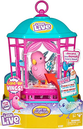 Toys Little Live Pets Cocoritos El original personaje – Raimbow Glow – con efecto luces y sonidos en jaula coritos Femenino Rainbow Glow Juegos valiosos