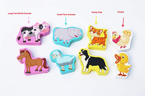 Toys of Wood Oxford TOWO Rompecabezas de Madera - Granja Shinnington con Animales- Juguetes de Madera para Niños Pequeños - Encajables de Animales de Granja para Bebes - Juguete Educational Infantil