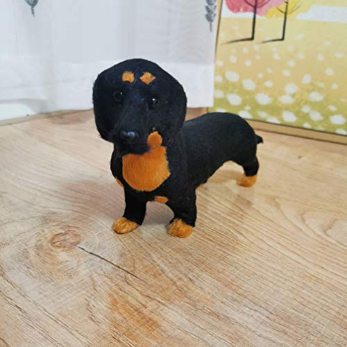 Toyvian Figura de perro salchicha, modelo adorable de mascota, juguete de escritorio, ornamento de Navidad, regalo de cumpleaños para los amantes de los perros