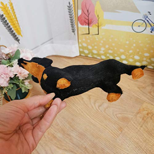 Toyvian Figura de perro salchicha, modelo adorable de mascota, juguete de escritorio, ornamento de Navidad, regalo de cumpleaños para los amantes de los perros