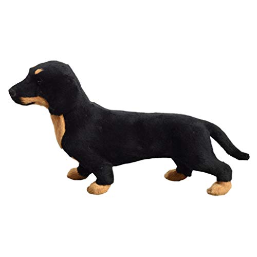 Toyvian Figura de perro salchicha, modelo adorable de mascota, juguete de escritorio, ornamento de Navidad, regalo de cumpleaños para los amantes de los perros