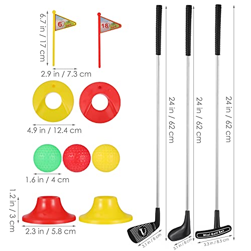 Toyvian Niños Golfing Playset Golf Clubs Entrenamiento Agujero Interior Match Ball Padre-hijo Juguetes 12 PCS