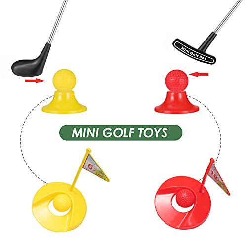 Toyvian Niños Golfing Playset Golf Clubs Entrenamiento Agujero Interior Match Ball Padre-hijo Juguetes 12 PCS