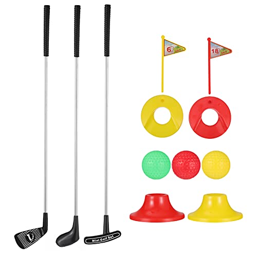 Toyvian Niños Golfing Playset Golf Clubs Entrenamiento Agujero Interior Match Ball Padre-hijo Juguetes 12 PCS