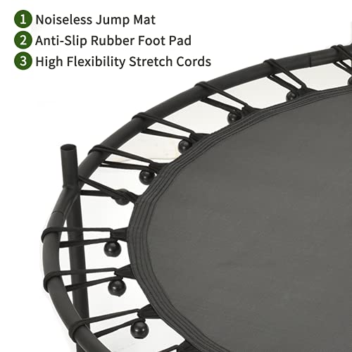 Trampolín para Niños ø139cm Cama Elástica De Jardín Grande Fitness Trampolín con Red De Seguridad y Cubierta De Marcotrampolín De Acero para Niños Entrenamiento En Exterior e Interior (Rosado)