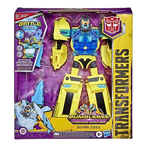 TRANSFORMERS Bumblebee Cyberverse Adventures Battle Call Officer Class Bumblebee, Luces y Sonidos activados por Voz, a Partir de 6 y hasta 10 Pulgadas