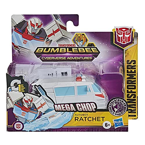 Transformers- Bumblebee Cyberverse Adventures Toys Action Attackers, 1-Step Changer Autobot Ratchet Figura de acción, niños de 6 años en adelante, 4.1 Pulgadas (Hasbro E7076ES0)