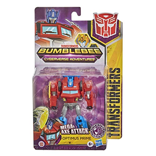 Transformers Bumblebee Cyberverse Adventures Warrior Class Optimus Prime - Figura de acción de Juguete, Movimiento de Ataque repetible, Edades de 6 años en adelante,13,7 cm