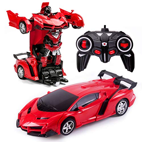 Transforming Toys 2 en 1 Control remoto Transforma RC Coche niños Deformación Robot Juguetes de coche para niños de 3 a 12 años Transforming RC Vehículo Juguete Control remoto Coche para Niños 3 a 5