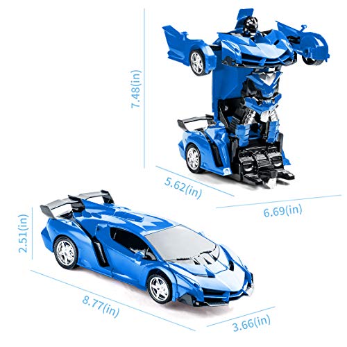 Transforming Toys - Coche de control remoto 2 en 1 con control remoto para niños de 5 a 8 años de edad, robot de deformación, coche RC para niños y niñas