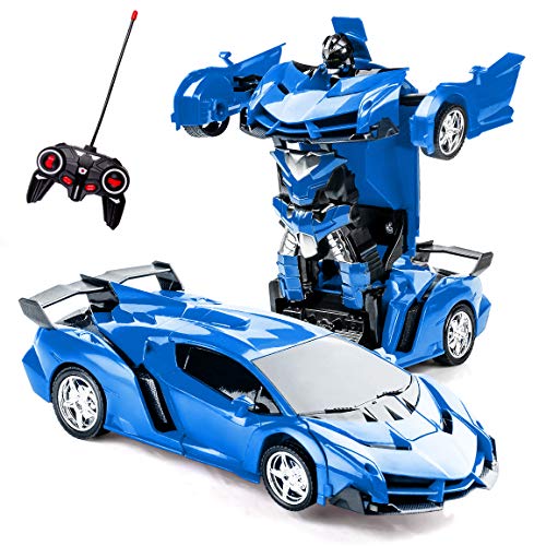 Transforming Toys - Coche de control remoto 2 en 1 con control remoto para niños de 5 a 8 años de edad, robot de deformación, coche RC para niños y niñas