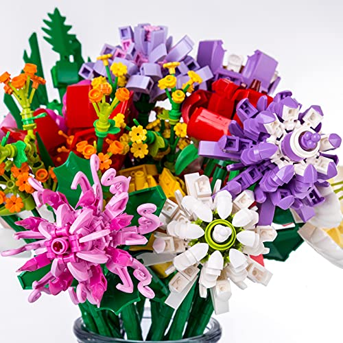 TRCS Bloques de construcción, ramo de flores, 1800 piezas, flores artificiales, juguete de construcción creativo, colección Botanik, compatible con Lego 10280 Creator Expert