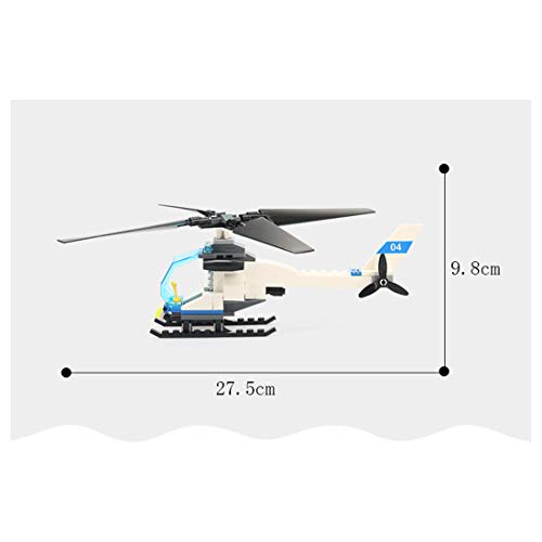 TRCS City Policía Juguetes de construcción, 882 piezas, centro de mando móvil con helicóptero, coche de policía, armas y minifigura para policía SWAT compatible con Lego 60139