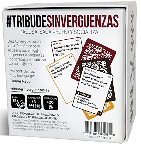 TRIBU DE SINVERGÜENZAS - Juego de Mesa para Fiestas y Risas con amig@s - Juego de Cartas Made In Spain