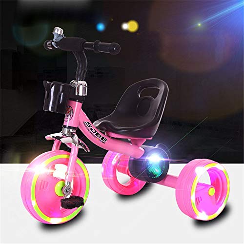 Triciclo plegable bebé Baby Balance Self Tricycle con dirección de empuje y cubo de arena de juguete for que los niños puedan pasear y andar en triciclo Bicicleta de 3 ruedas for niños pequeños 1-6 añ