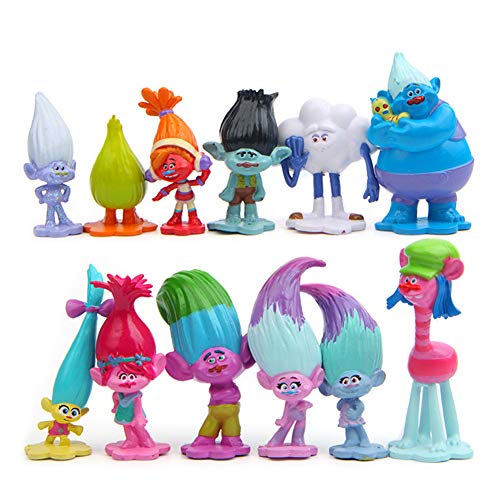 Troll Poppy Branch Harper Guy Diamond Cooper Figura de acción Juguetes Set para muñecas Modelo PVC (12PCS)