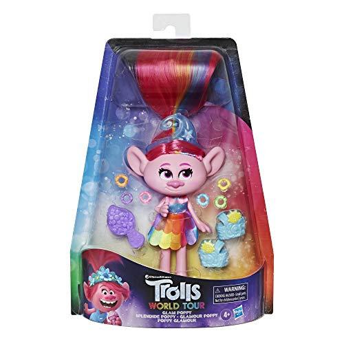 Trolls - Gira Mundial Deluxe Muñecas de Moda Glam personaje Poppy (Hasbro E6569)