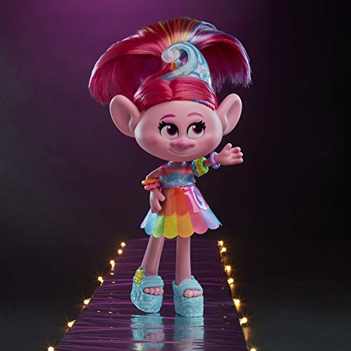 Trolls - Gira Mundial Deluxe Muñecas de Moda Glam personaje Poppy (Hasbro E6569)