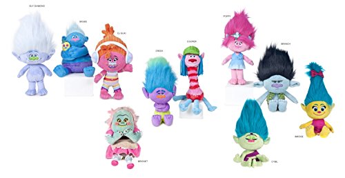 TROLLS - Peluche Cybil 31cm, Pelo Azul Claro - Calidad Super Soft