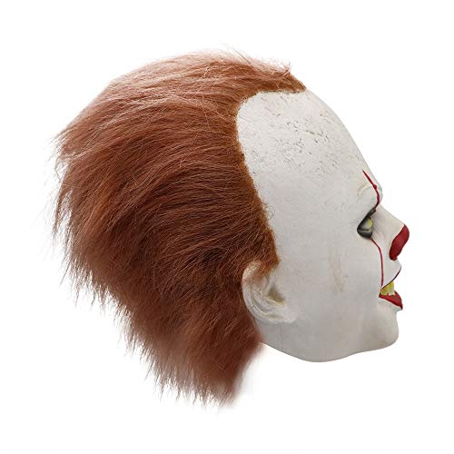 TRUBUY Halloween Máscara de Payaso Máscara de Cosplay de Pennywise Máscara de Látex de Miedo Máscara de Disfraces de Fiesta Apoyos