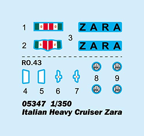 Trumpeter 05347 Modelo Kit Italiano Heavy Cruiser Zara