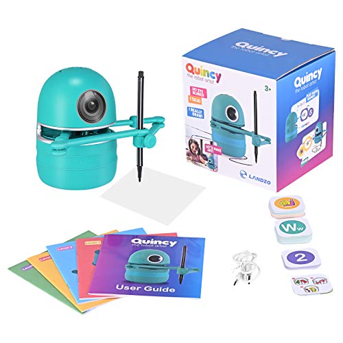 TTLIFE Robot Inteligentede dibujo automático inteligente Pintura/Matemáticas/Ortografía Robot de juguete educativo inteligente Incluye 4 libros 38 tarjetas