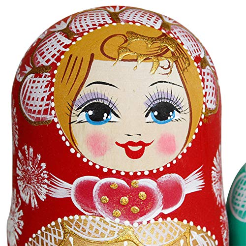 tulipes Matrioskas para Niños Madera Muñecas Rusas Matrioskas Infantiles 10 Unids Set Creativo Encantador Hecho A Mano Pintado Haya Matryoshka Doll Set Toy Appealing