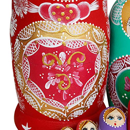 tulipes Matrioskas para Niños Madera Muñecas Rusas Matrioskas Infantiles 10 Unids Set Creativo Encantador Hecho A Mano Pintado Haya Matryoshka Doll Set Toy Appealing