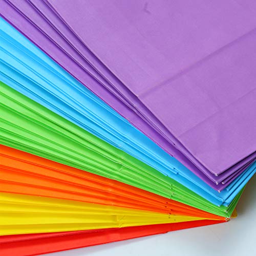 Tupa 30 bolsas de papel kraft para regalo de cumpleaños, regalos de fiesta, bolsas de papel de regalo, colores arcoíris con asa para cumpleaños, compras, bodas