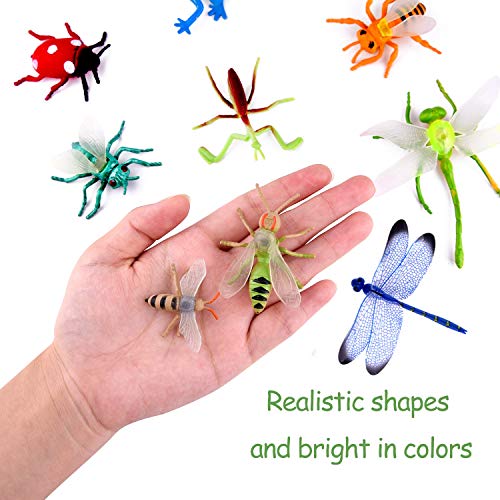 TUPARKA 49 PCS Plastic Insect Toys Bugs Figure Toys Surtido de Insectos realistas Butterfly Beetle Dragonfly Modelo Gag Juguetes para niños Insectos Party Bag Fillers Favores Juguetes Educativo