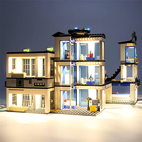 TWapRE Iluminación LED para Lego City 60141, Bloque De Construcción De La Sede De La Policía, Iluminación De Bricolaje (No Incluye Modelo Lego)