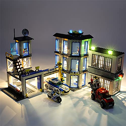 TWapRE Iluminación LED para Lego City 60141, Bloque De Construcción De La Sede De La Policía, Iluminación De Bricolaje (No Incluye Modelo Lego)