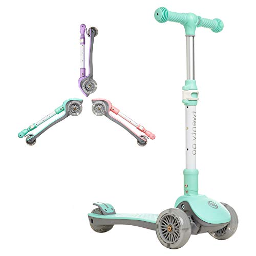 Twenty Go - Patinete Infantil 3 Ruedas con Luces - Manillar Ajustable 57 a 77cm - Menta