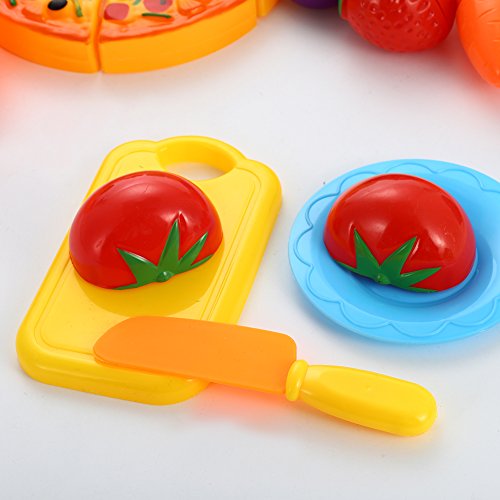 Twister.CK Pretend Play Food Toys, 24 Piezas Cutting Toy Set, Frutas y Verduras Educational Toys para niños y niños