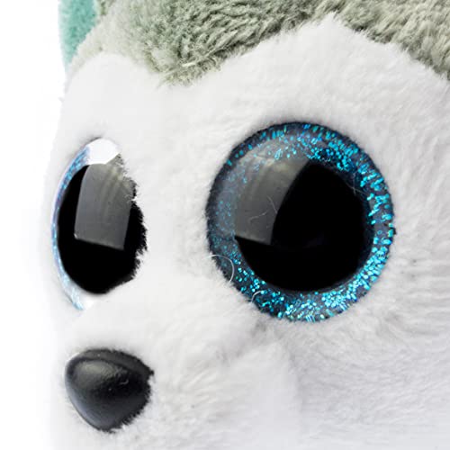 Ty Beanie Boos - Husky de Peluche Slush con Anilla - Peluche Llavero Beanie Perro Husky 10 cm, Juguete Peluche A Partir de 10 años