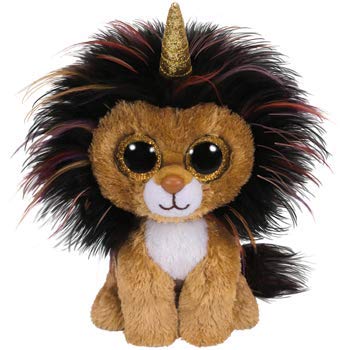 Ty – Beanie Boo's – Peluche Ramsey el león Unicornio, TY36455, marrón, 23 cm