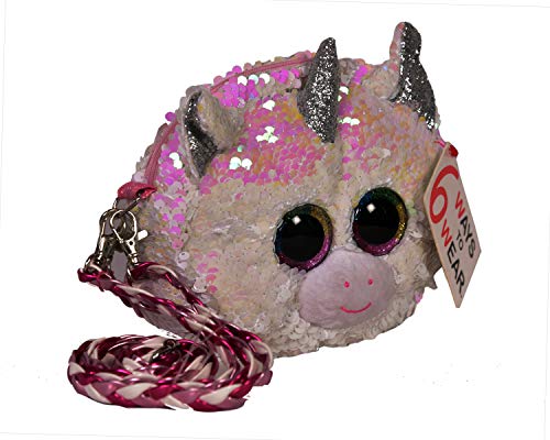 Ty - Bolso Bandolera de Peluche de 20 cm, Diamond la Unicornio, TY95132, Multicolor