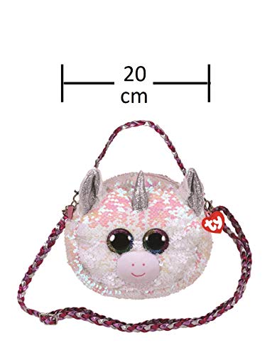 Ty - Bolso Bandolera de Peluche de 20 cm, Diamond la Unicornio, TY95132, Multicolor